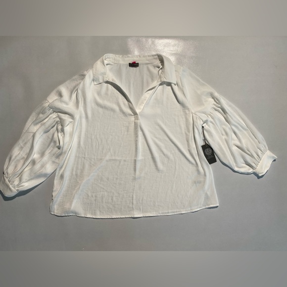 NEW Plus Size Vince Camuto Womens SplitNeck RaglanSmock Cuff Sleeve Ivory $89 - Picture 3 of 10